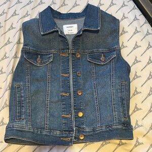 Old Navy Blue Denim Vest with Button Details